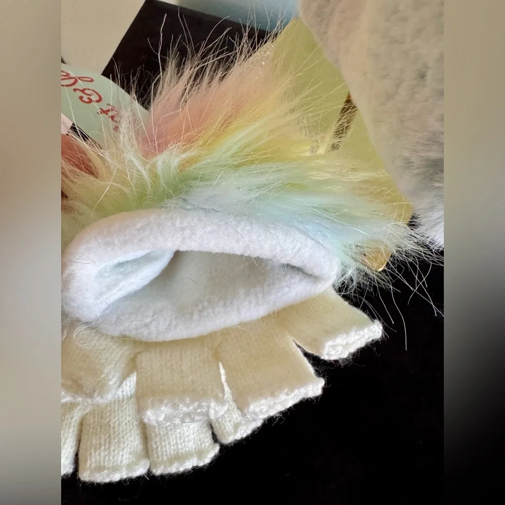 Cat & Jack Kids' Unicorn Gloves and Furry Bag Set - Multicolor